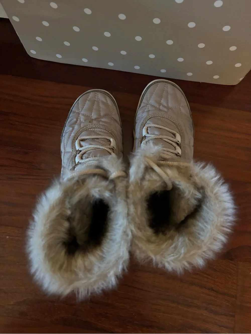 Columbia Quilted Faux-Fur Lined Winter Boots in Taupe